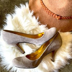 Nine West Gray Suede Heels